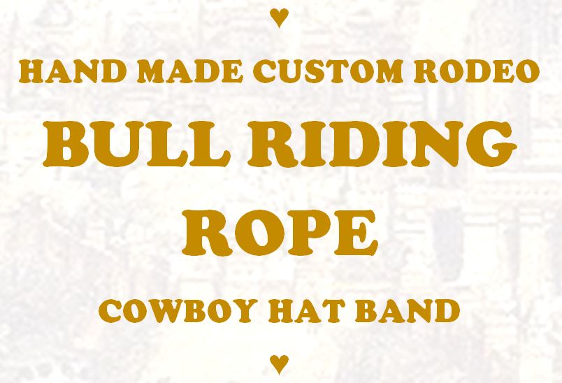 ♥ HAND MADE POLYPROPYLENE & LEATHER CUSTOM RODEO BULL RIDING ROPE COWBOY HAT BAND ♥