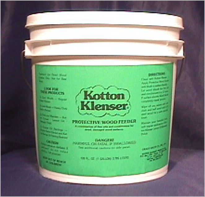 1 GALLON KOTTON KLENSER PROTECTIVE WOOD FEEDER FOR MOISTURIZATION AND RESTORATION OF WOOD FINISHES